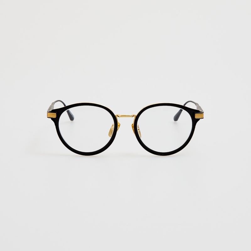 Anthony Oval Optical Frame in Matt Nickel and Yellow Gold