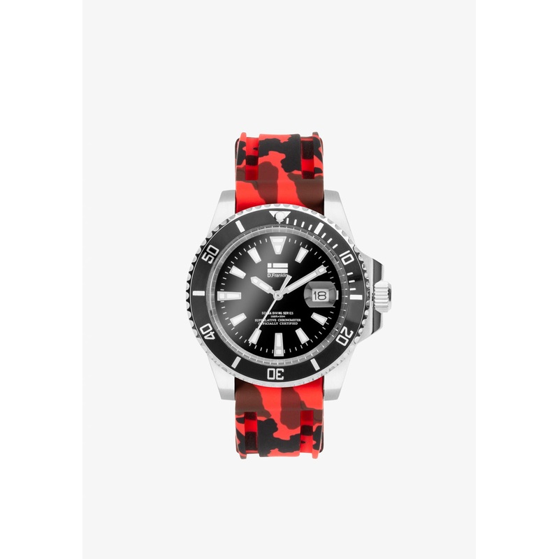 Scuba Diving Red Camo Steel Black
