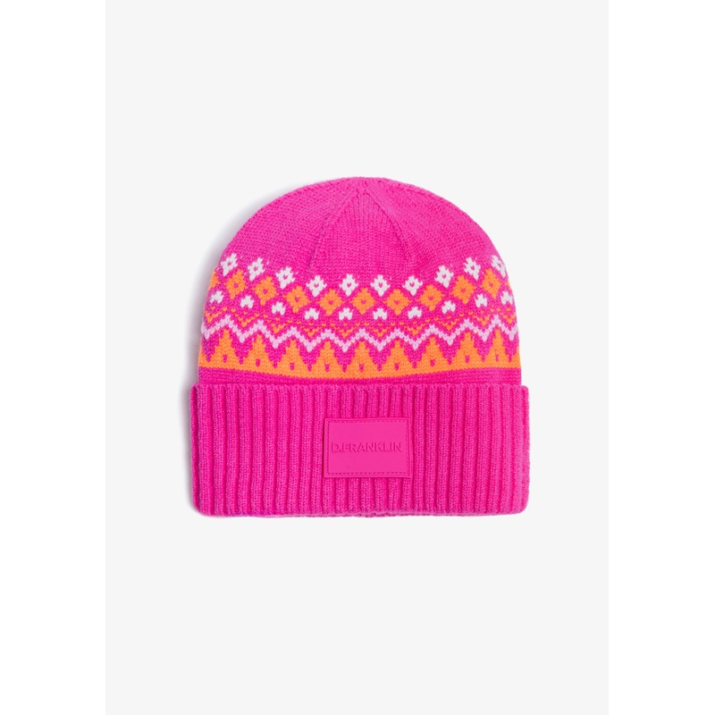 Nordic TRK Fair Isle Beanie Fuchsia