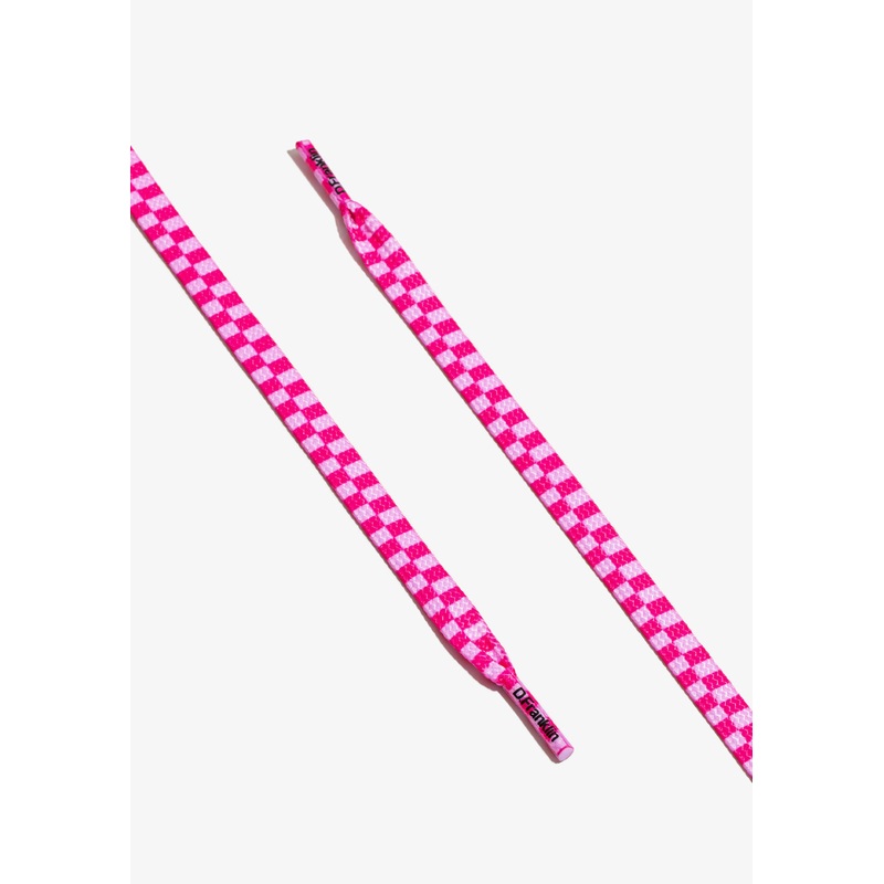 Urban Check Shoelaces Pink / White
