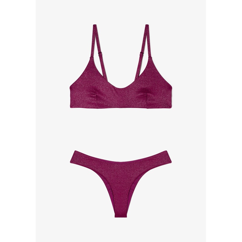 Zoe Top + Ava Bottom Mulberry Glimmer Bikini