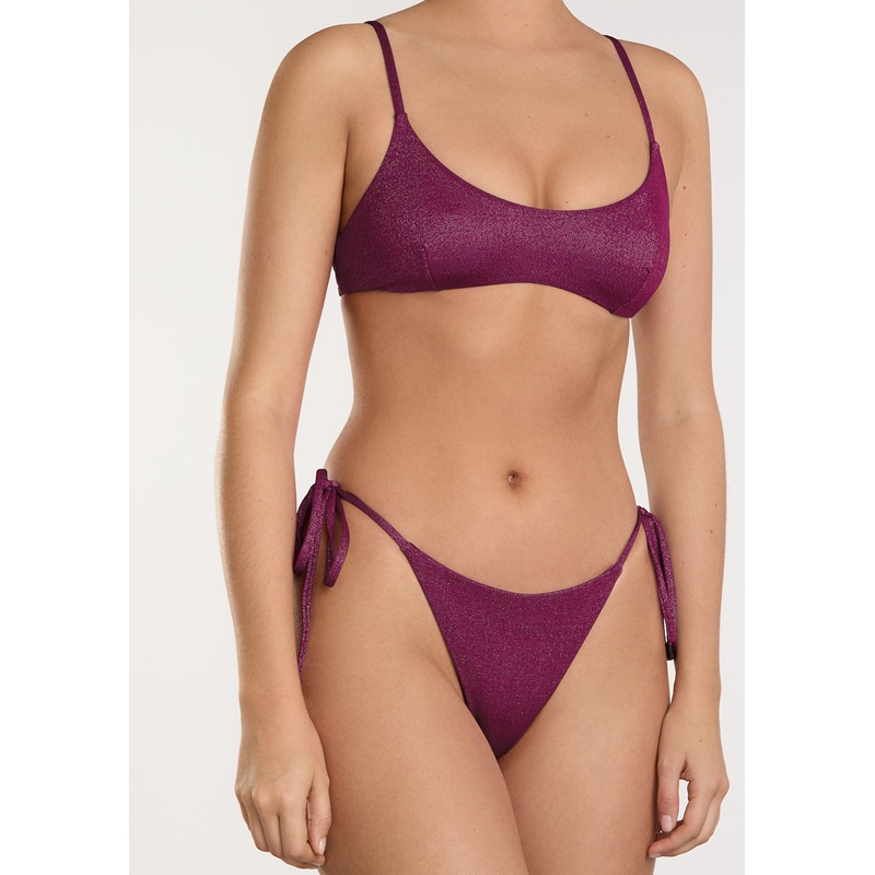 Zoe Top + Lilo Bottom Mulberry Glimmer Bikini
