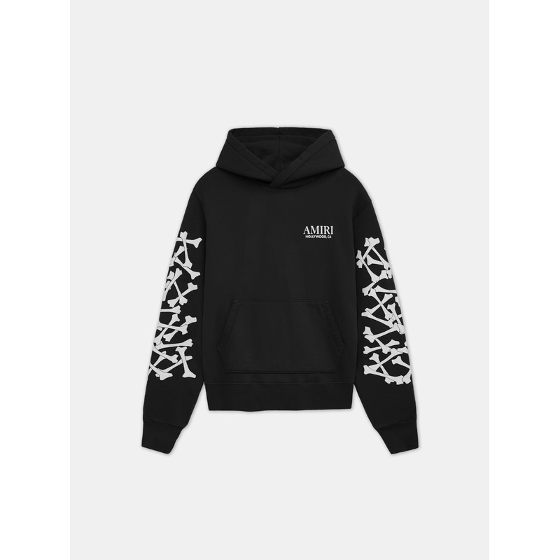 BONES STACKED HOODIE – Black