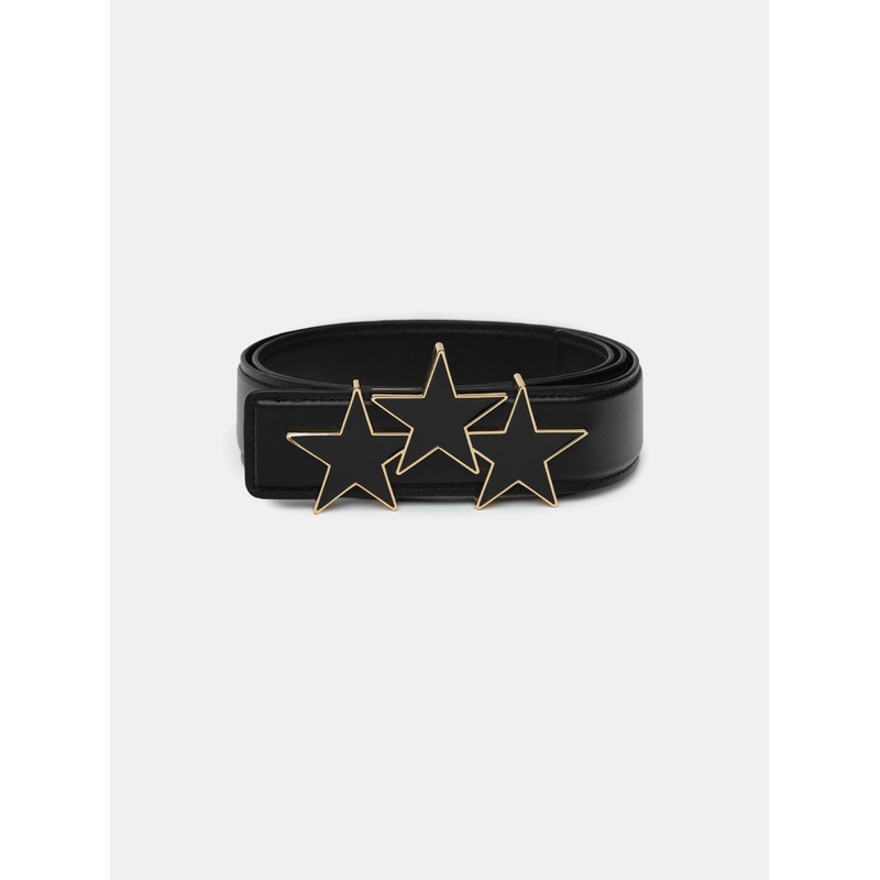 THREE STAR 4 CM BELT – Black