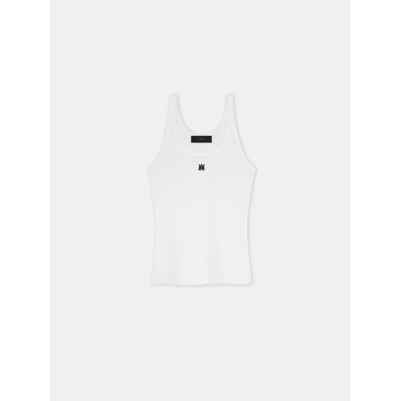 WOMEN – WOMEN’S MA EMBROIDERED RIBBED TANK – White
