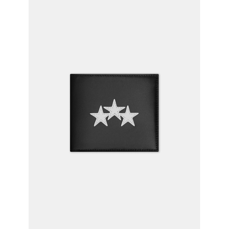 THREE STAR LEATHER BI-FOLD – Black