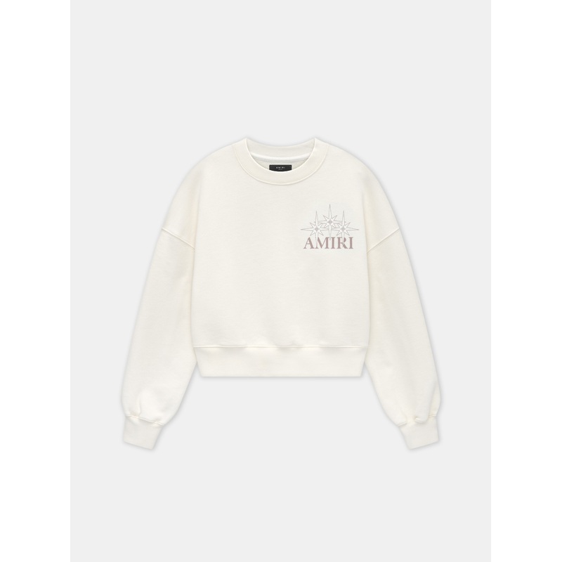 WOMEN – WOMEN’S  STARBURST CROPPED CREW – Ivory