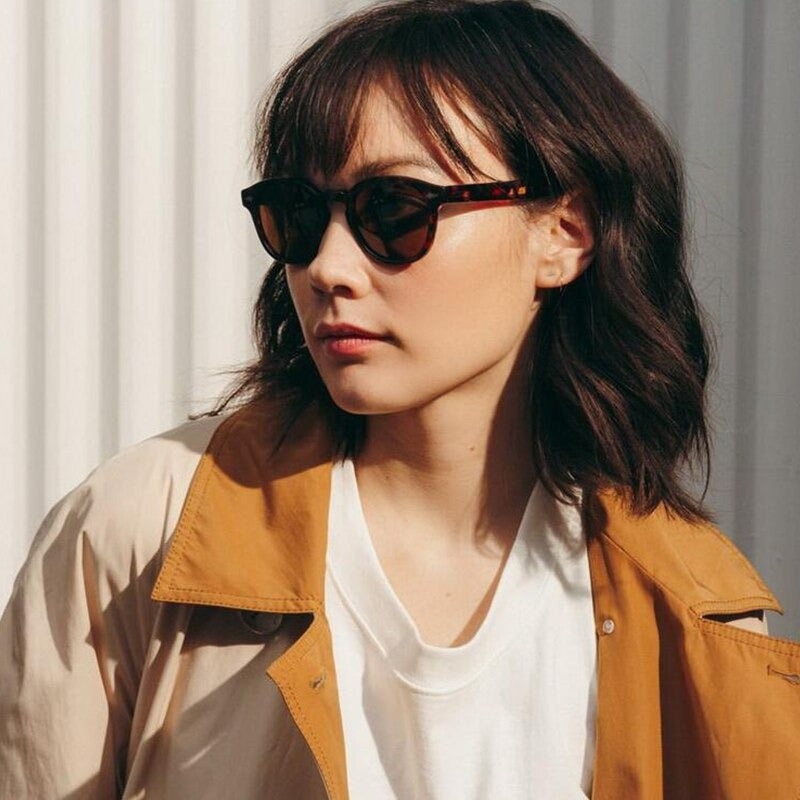2020 Luxury Polarized Vintage Brand Retro Cool Fashion Acetate Round Frame Designer Outdoor Driving Sunglasses For Men And Women-