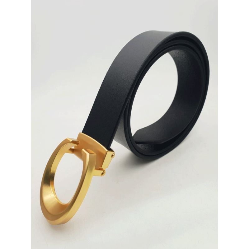 Classic Curve C Pattern Leather Strap Belt For Men’s-