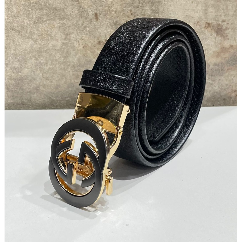 Classy GG Letter Round Buckle With High Quality Leather Belt For Men-