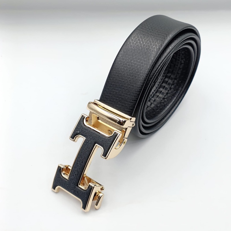 H Pattern Designer Leather Strap Belt For Men’s-
