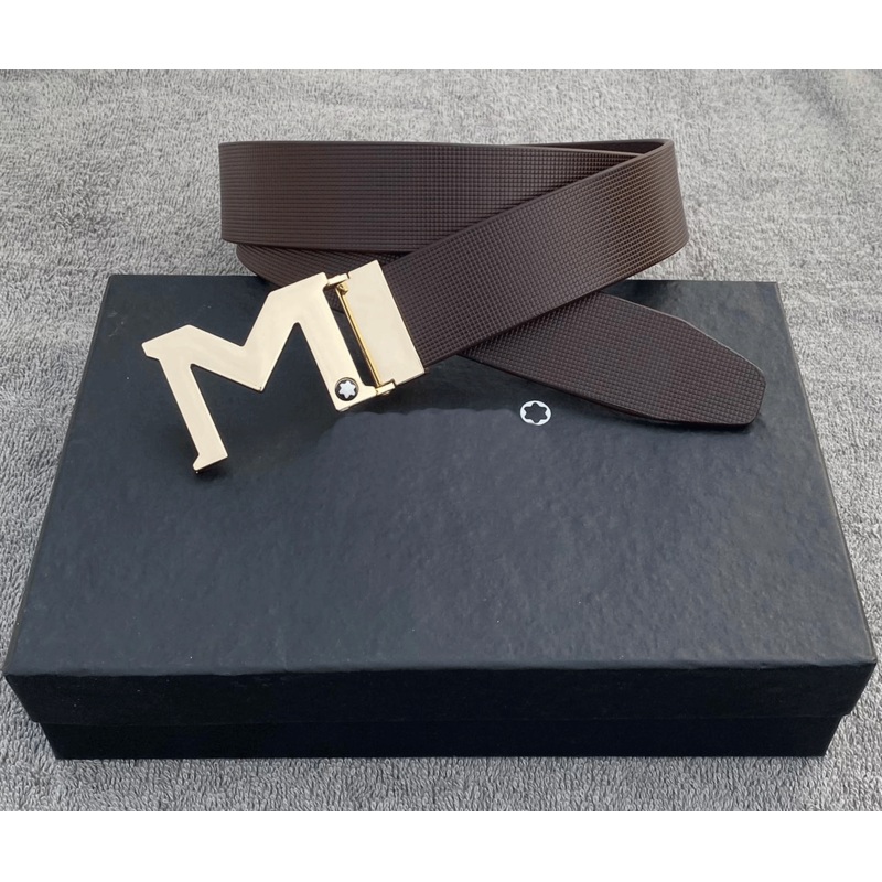 M Latter Leather Strap Designer Belts For Men’s –