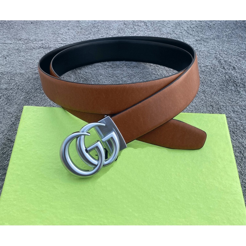 Trendy Double G Pattern Leather Strap Belt For Men’s-