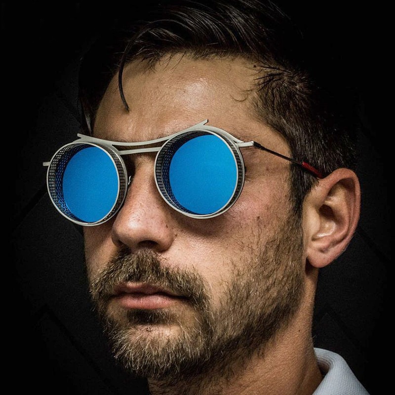 Vintage Round Steampunk Sunglasses For Unisex-
