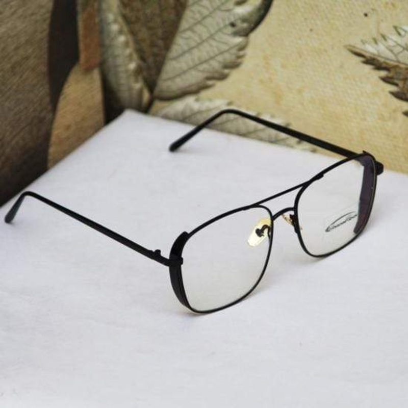 Funky Side Cap Black Clear Wayfarer Square Sunglasses-