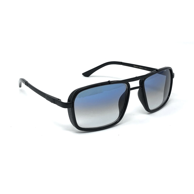 Fashionable Classic Square Blue Gradient With Black Frame Sunglasses For Men And Women-