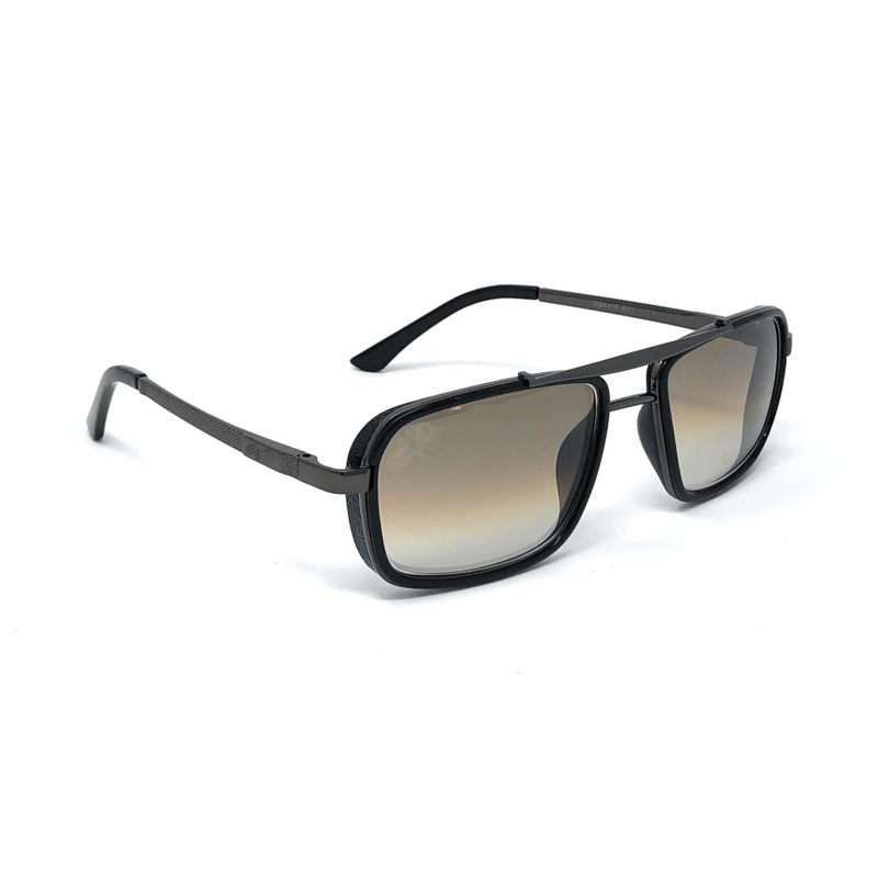 Fashionable Classic Square Brown Gradient Sunglasses For Men And Women-