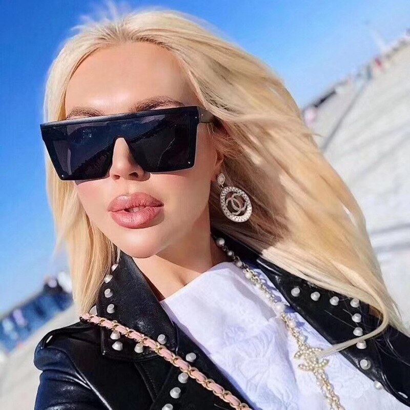 New Vintage Flat Top Oversized Sunglasses For Men And Women-