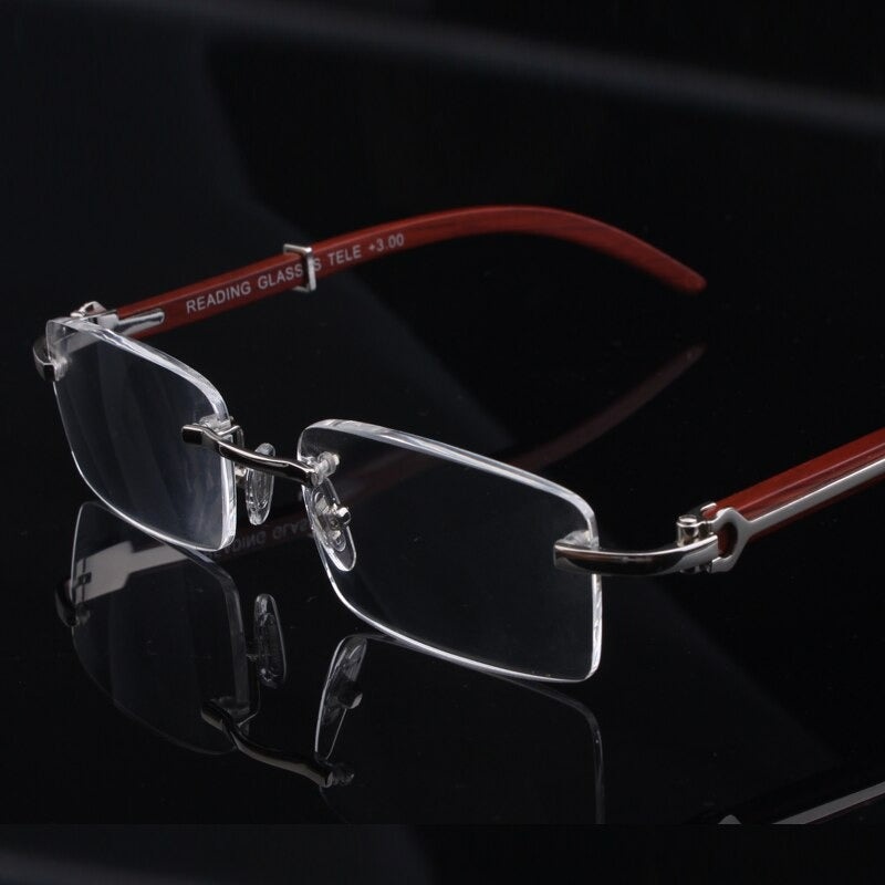 Wood Reading Brand Grade Points Rimless Eyewear For Men And Women-