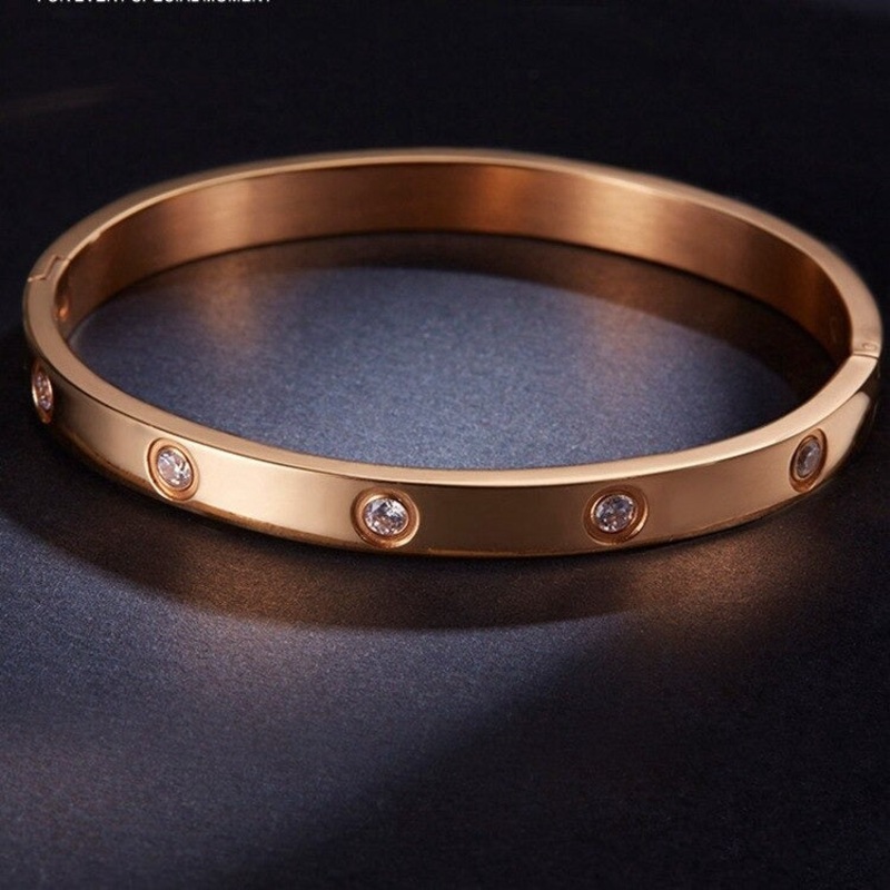 2019 New Europe Fashion Rose gold Crystal from Austrian Fit DW Couple LOVE wedding bracelet