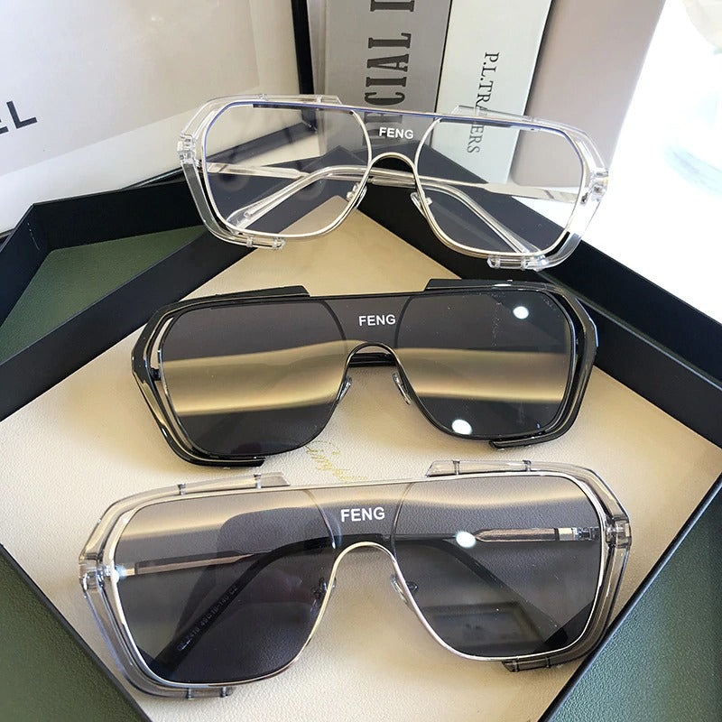 2020 High Fashion New One Piece Steampunk Sunglasses For Women And Men-