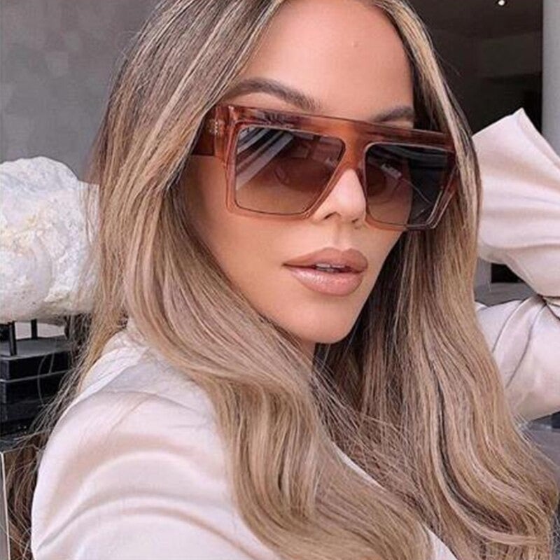 2019 Fashion Designer Oversized Square High Quality Big Frame Sunglasses For Men And Women-