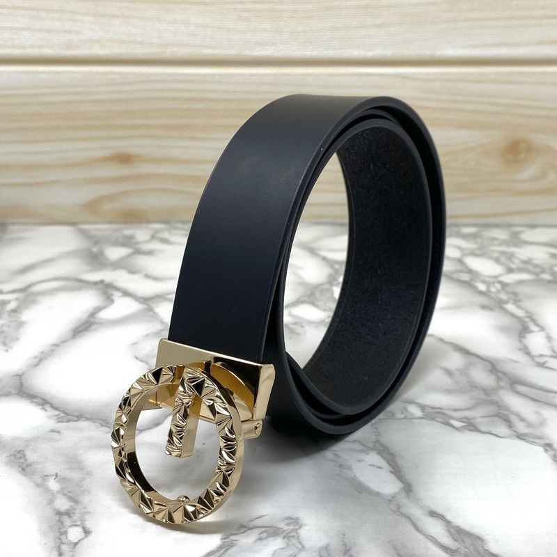Premium Shiny G-letter Design Formal Leather Belt-