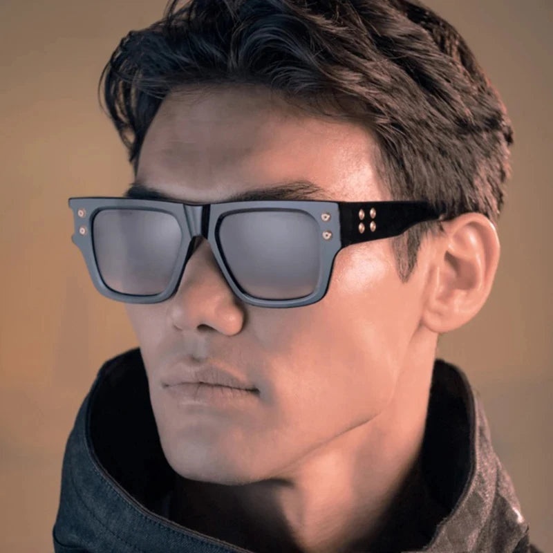 Vintage Big Square Black Sunglasses For Men and Women-